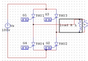 SCR based Inverter circuit in PSIM