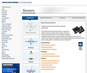 Mouser updated Sensor Technology Site