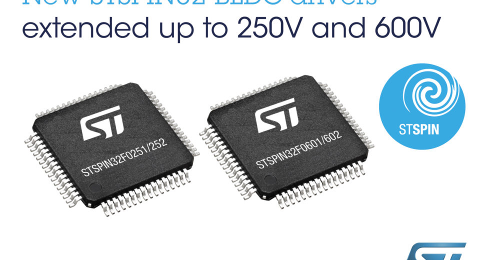 New STSPIN32 BLDC Drivers from STMicroelectronics Target High-Voltage Applications