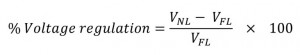 Where VNL = output voltage at no load, and VFL = output voltage at full load.