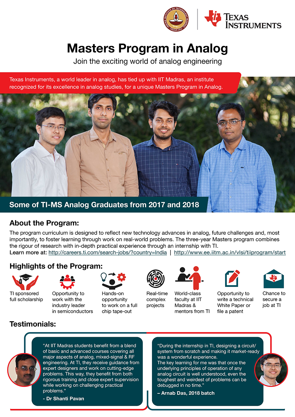 Masters by Research with Texas Instruments at IIT Madras - techovedas