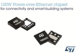 Advanced Chipset from STMicroelectronics Brings New 100W Power-over-Ethernet Standard to Connectivity and Smart-Building Applications