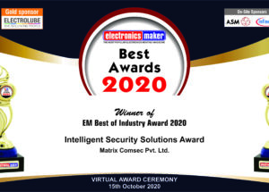 Matrix Awarded the Best Intelligent Security Solutions Provider by Electronics Maker