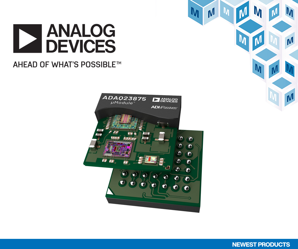 Mouser Now Shipping Analog Devices ADAQ23875 16Bit, 15 MSPS µModule