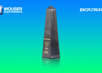 Mouser Electronics Receives Bourns 2022 E-Commerce Distributor of the Year Award
